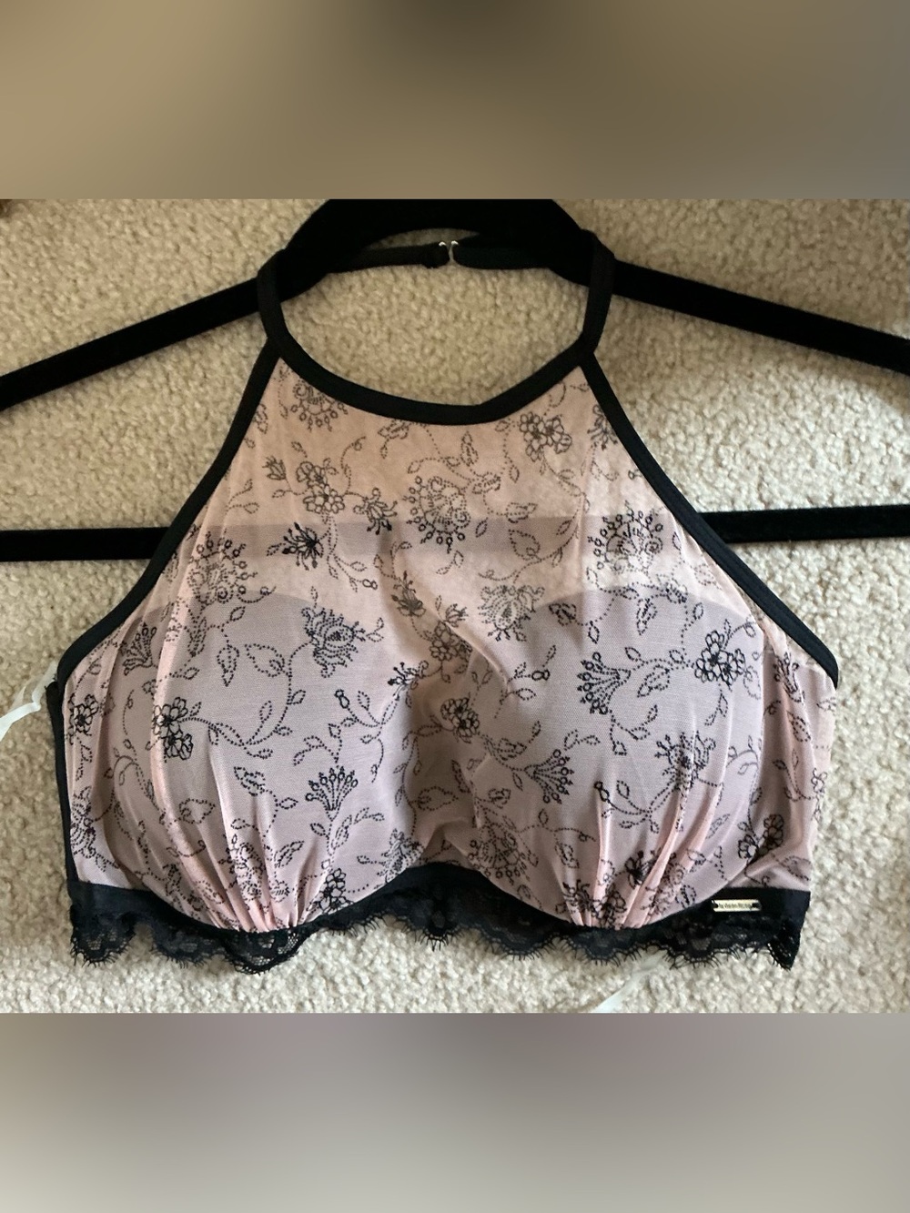 La Vie en Rose mesh halter bra
